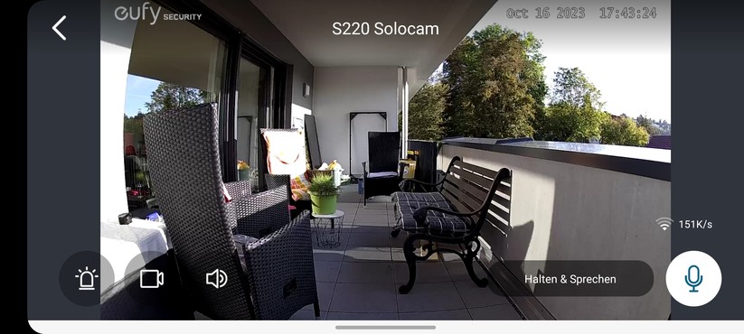Eufy Solocam S220: Aufnahme bei Tag