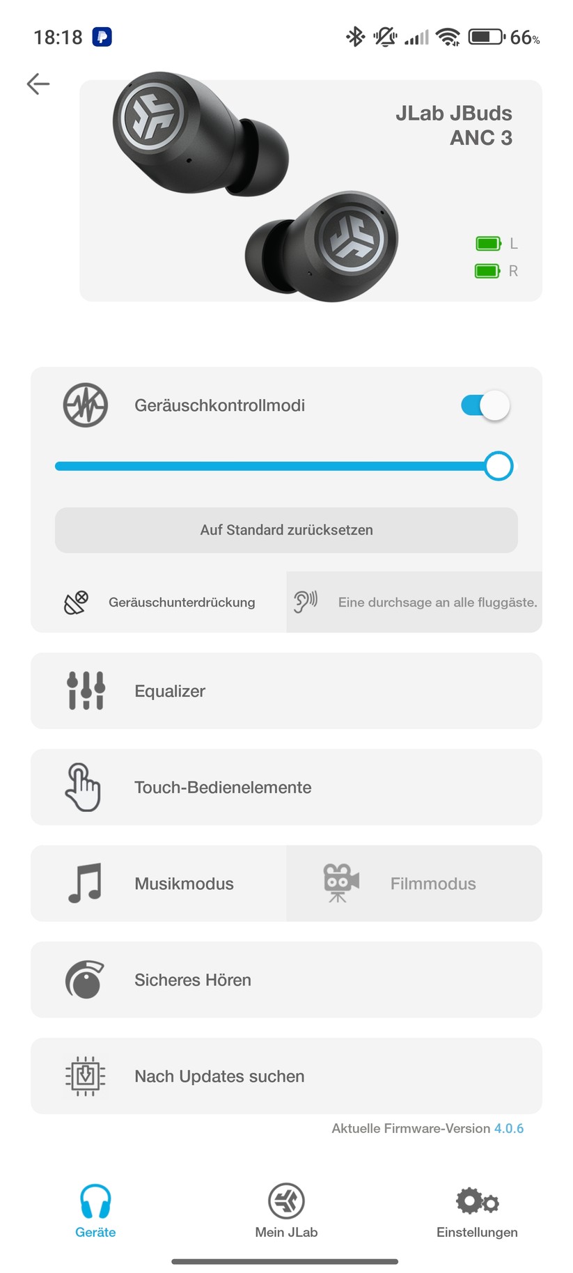 JLab JBuds ANC 3 Screenshot