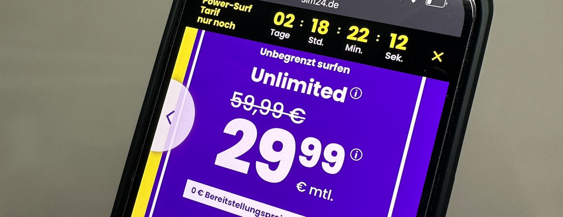 Für 29,99 Euro: Handytarif mit unbegrenztem Datenvolumen von Sim24.de