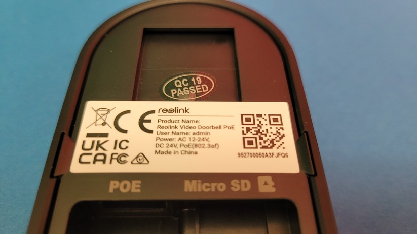 Reolink Video Doorbell: 5 Megapixel, Sichtfeld: 134° horizontal 97° vertikal, 180° diagonal