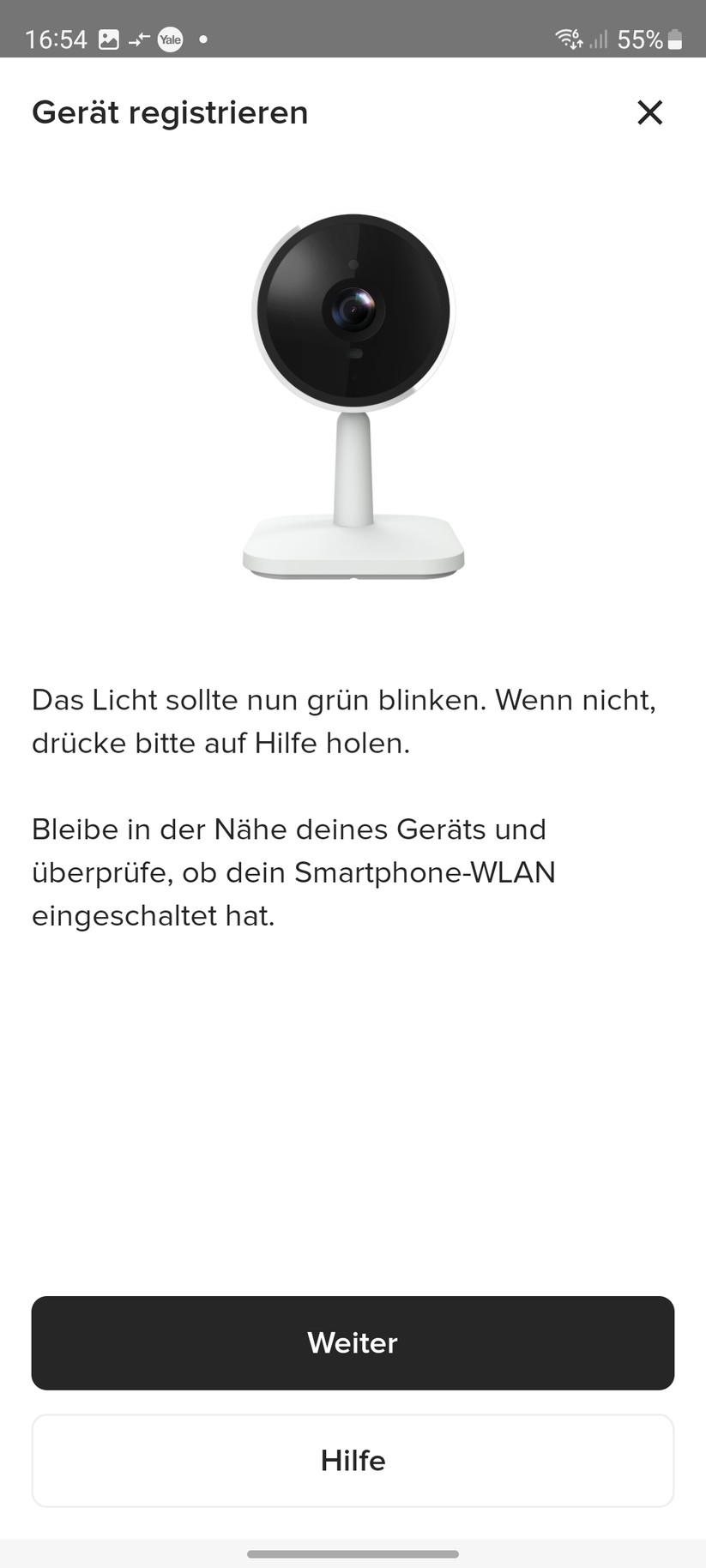 Yale Smart Indoor Camera: Einrichtung