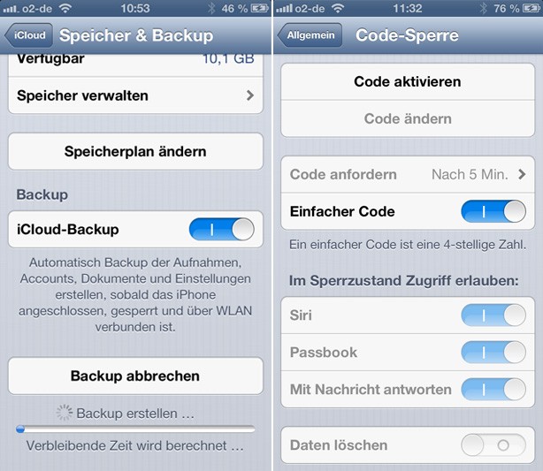 Zunächst das Backup über die iCloud oder iTunes durchführen, dann kann nichts schief gehen. Die Entwickler empfehlen, vor dem Jailbreak die Tastensperre abzuschalten.