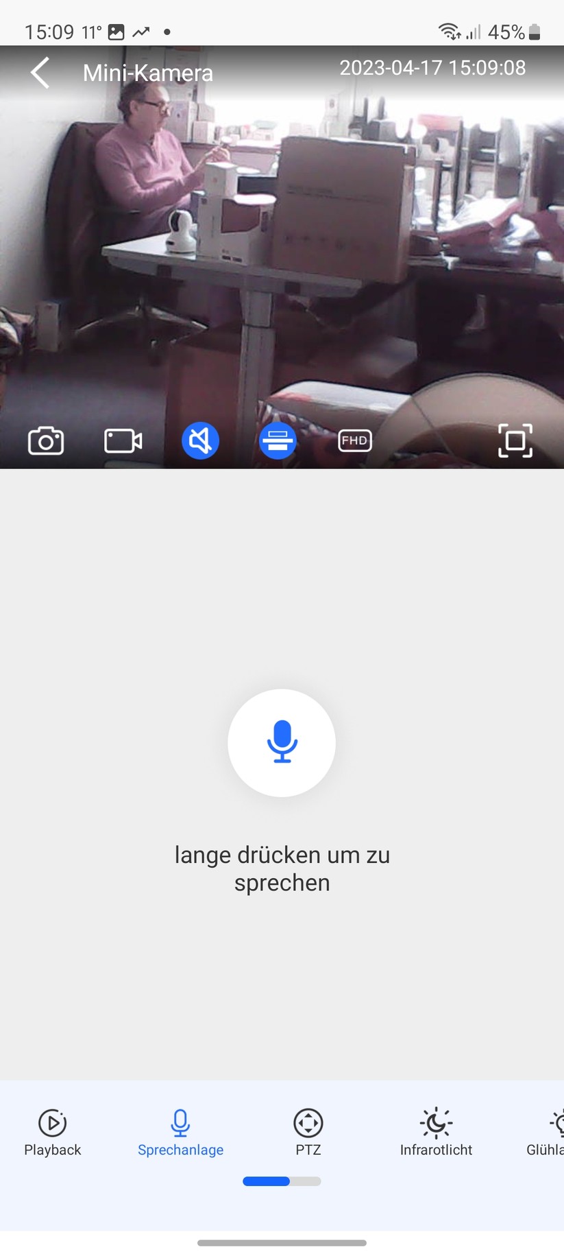 PTZ-Kamera für Lampenfassung E27: App