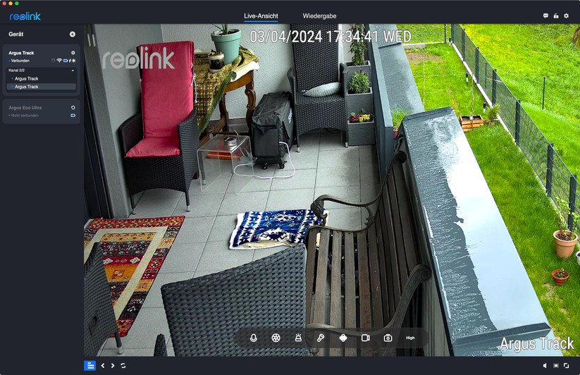 Reolink Argus Track: Konfiguration mit Desktop-App