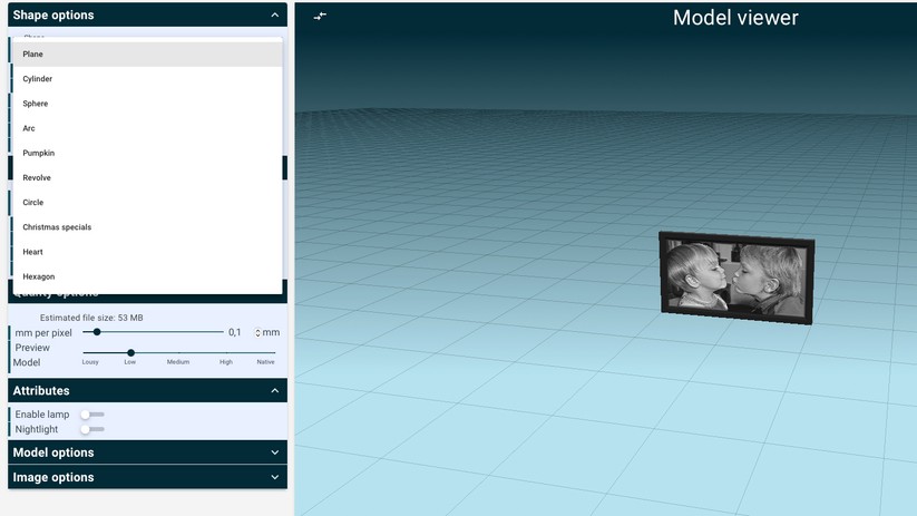 Neben flachen Bilder stehen auch etwa Zylinder, Kegel, Kugel, Glöckchen oder ganze Lampenschirme zur Auswahl.