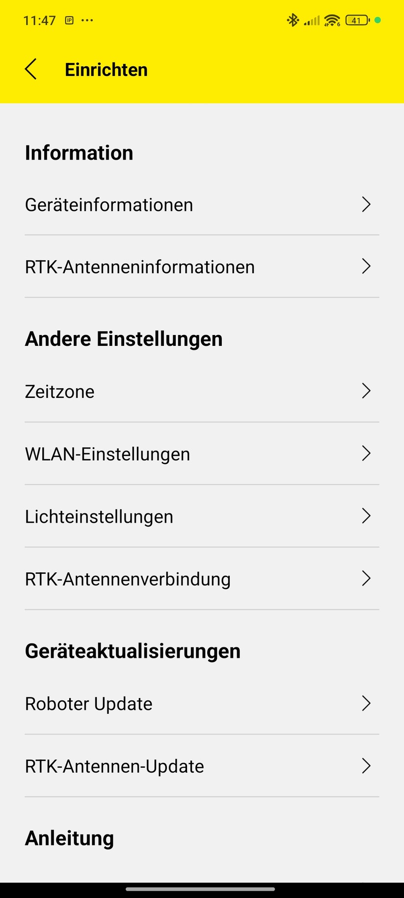 Mit der Kärcher-App Outdoor-Robots wird der RCX 6 in Betrieb genommen und gesteuert.