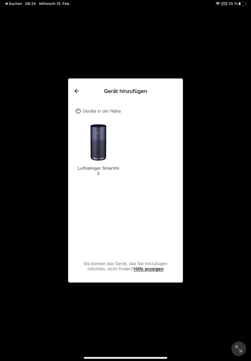 Der Smartmi Luftreiniger 2 lässt sich auch in Apple Homekit einbinden. Dort stehen allerdings nur die Betriebsmodi "Automatisch" und "Benutzerdefiniert" zur Verfügung. Nach einem Wechsel des WLAN-Routers während des Tests war der Smartmi unter Homekit anschließend nicht erreichbar und ließ sich trotz Reset nicht wieder hinzufügen. Die erneute Verbindung zu Homekit gelang aber über die App Eve des deutschen Homekit-Spezialisten Eve Systems GmbH. 