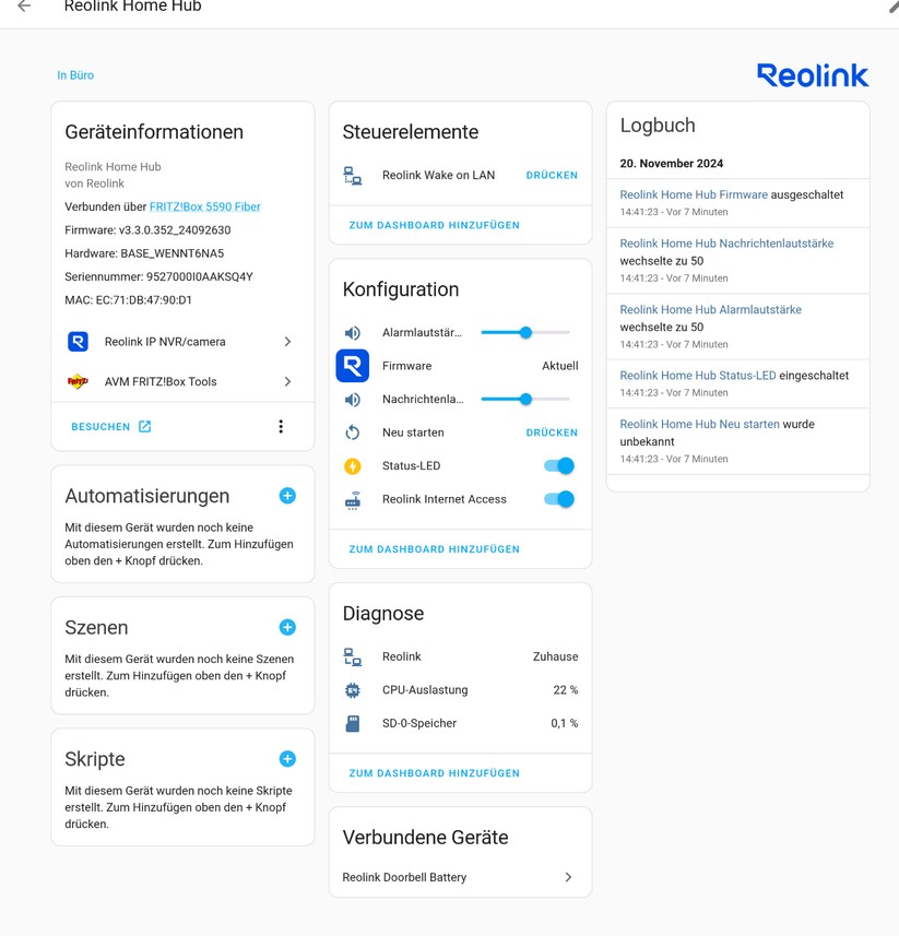 Dank Reolink Home Hub können Anwender die Reolink Video Doorbell Battery in Home Assistant integrieren. Generell erlauben das per Akku-betriebene Überwachungskameras in der Regel nicht.