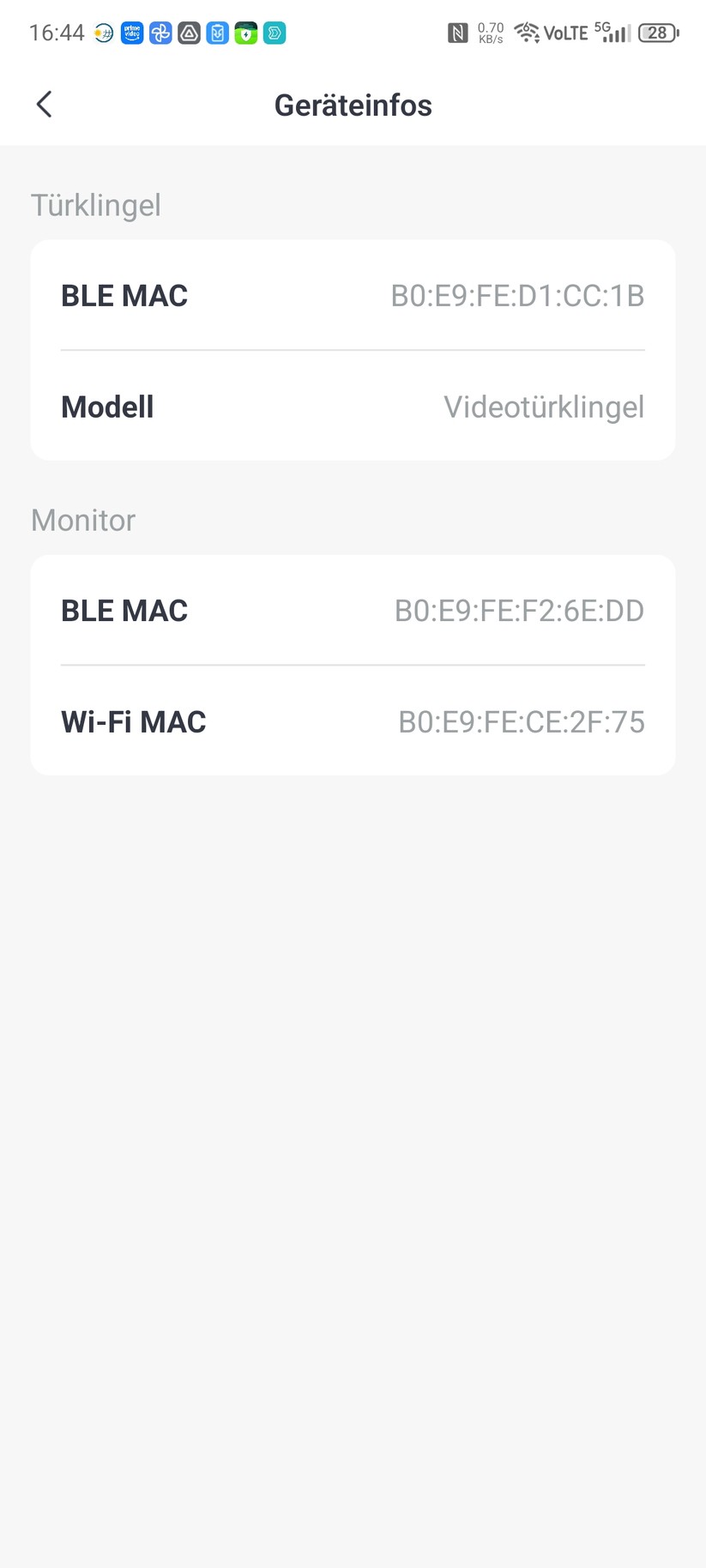 Einstellungen in der Switchbot App
