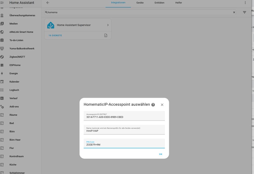 Homematic IP: Integration in Home Assistant