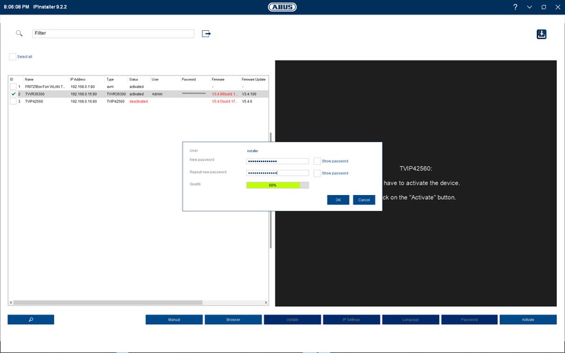 Eine der PC-Programme zur Steuerung und Konfiguration des Sets. 