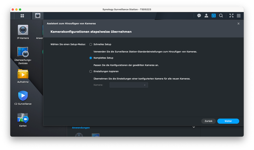 Die Reolink CX410 kann man auch mit Synology Surveillance Station betreiben. Allerdings steht ein passendes Profil noch nicht zur Auswahl. Die Integration gelingt aber auch mit einem anderen Profil. Dabei sollte man darauf achten, dass dieses in puncto Auflösung mit der CX410 übereinstimmt.