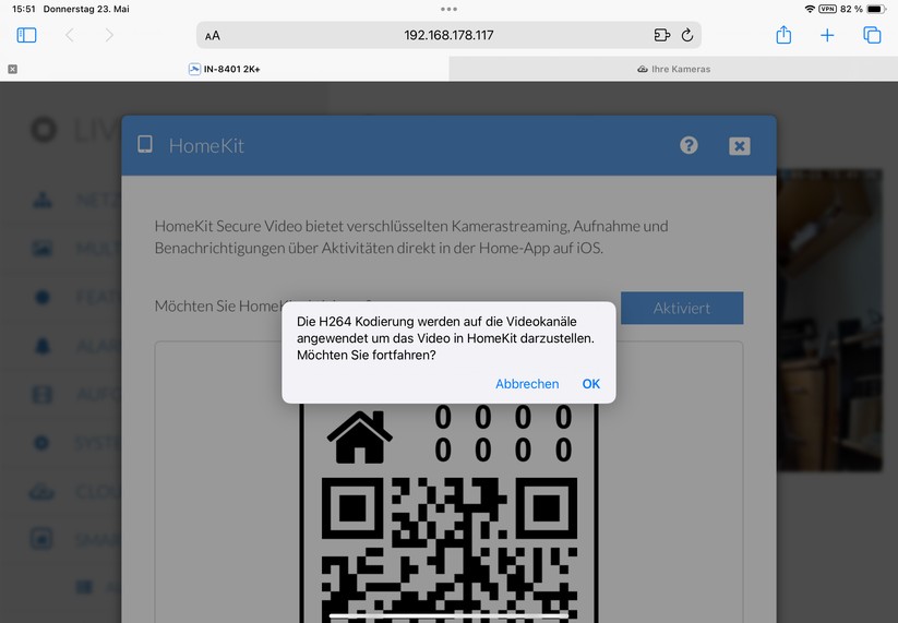 Instar IN-8401: Zugriff über Browser mit moderner und übersichtlicher Web-UI