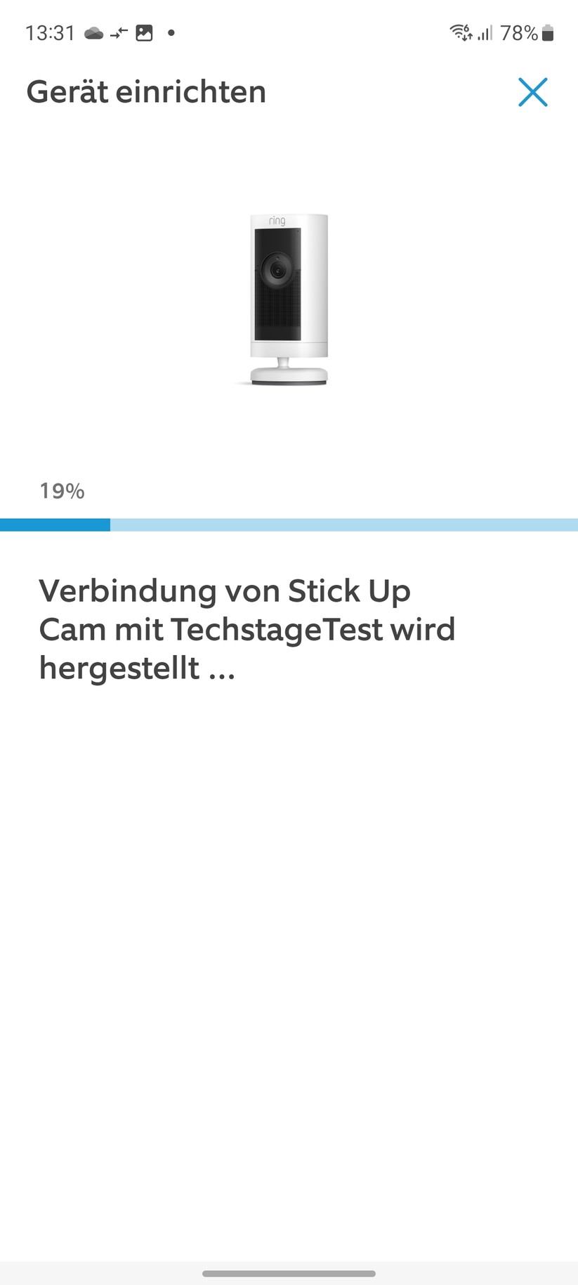 Ring Stick Up Cam Pro Akku: Die Einrichtung ist einfach und bietet viele Erläuterungen zur Kamera. Vorbildlich.