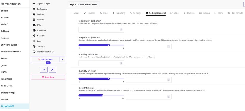 Mit Zigbee stehen auch unter Home Assistant nahezu sämtliche Funktionen des Thermostats zur Verfügung, die es in Kombination mit dem Aqara-Hub M3 bietet. Allerdings ist die Konfiguration etwas aufwendiger. Das Gleiche gilt für den Climate Sensor W100.