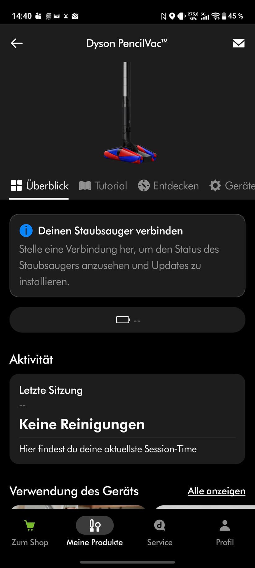 Dyson Pencilvac Screenshot