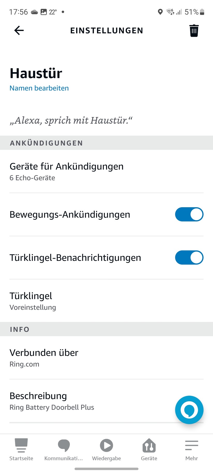 Ring Battery Video Doorbell Plus: App, Setup, Einstellungen