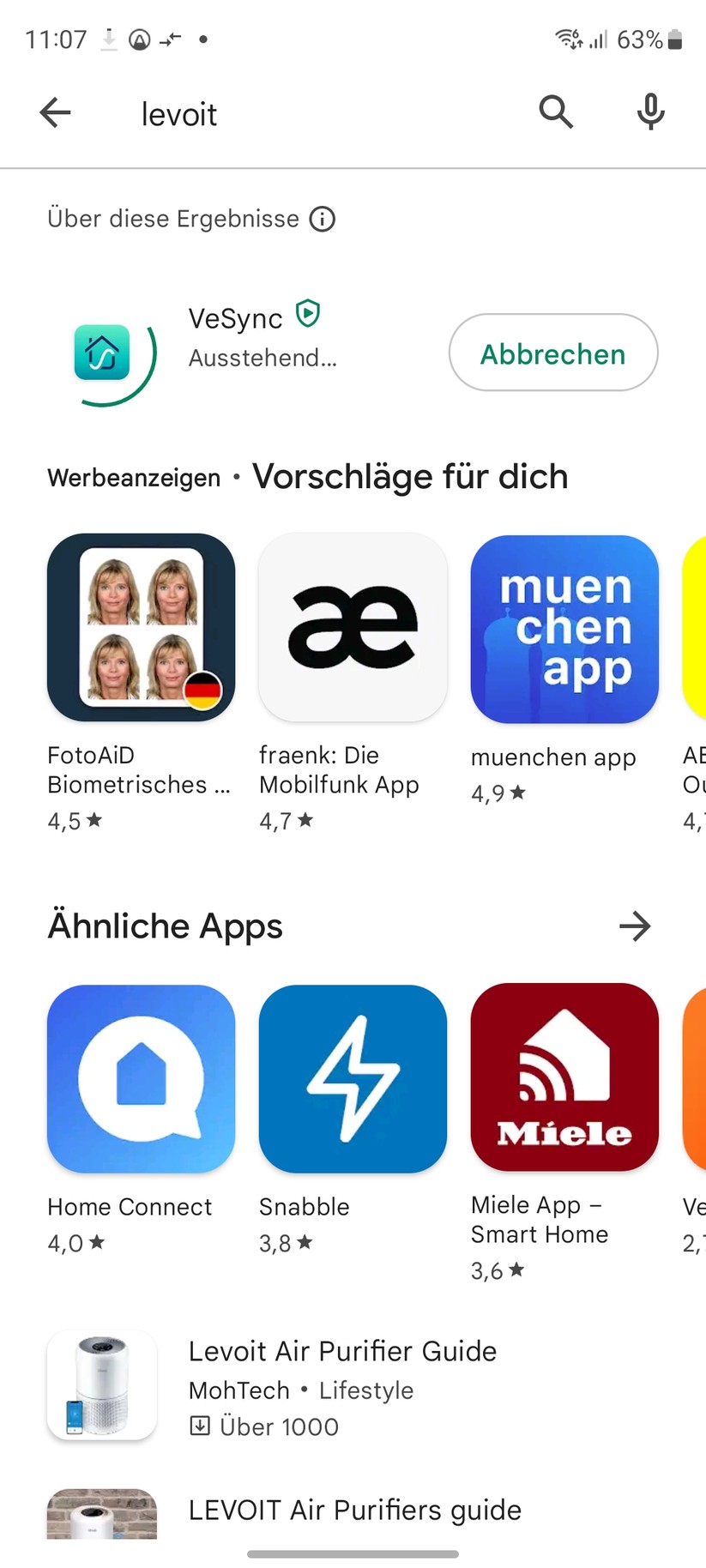  App und Einstellungen