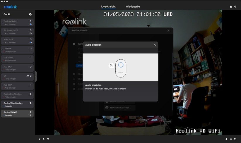 Reolink Video Doorbell WiFi/PoE: Desktop-App