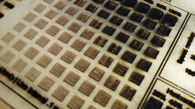 Das Testfile war für den starken Laser nicht optimal eingestellt.