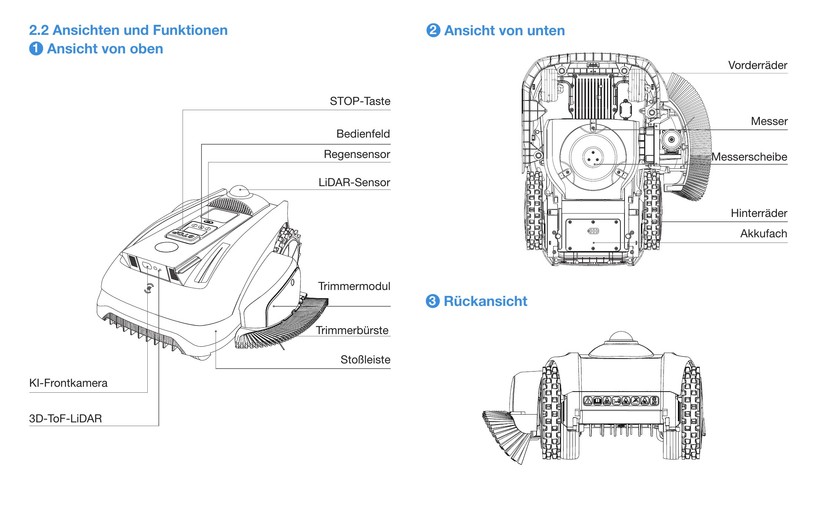 Ecovacs O1200 LiDAR Pro: Mähroboter für Flächen bis 1200 m² mit integriertem Kantentrimmer