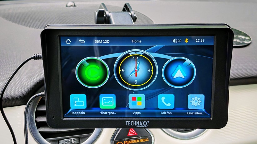 Technaxx Wireless Carplay & Android Auto Display 7" (TX-320): Startbildschirm