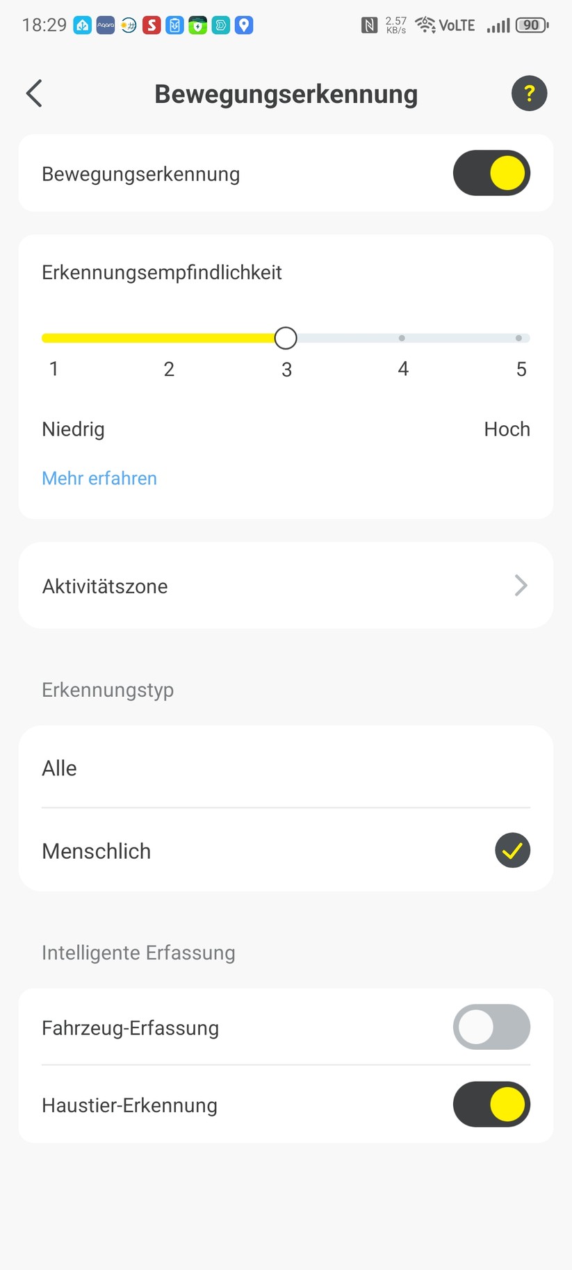 Baseus Security S2: Konfiguration mit der App