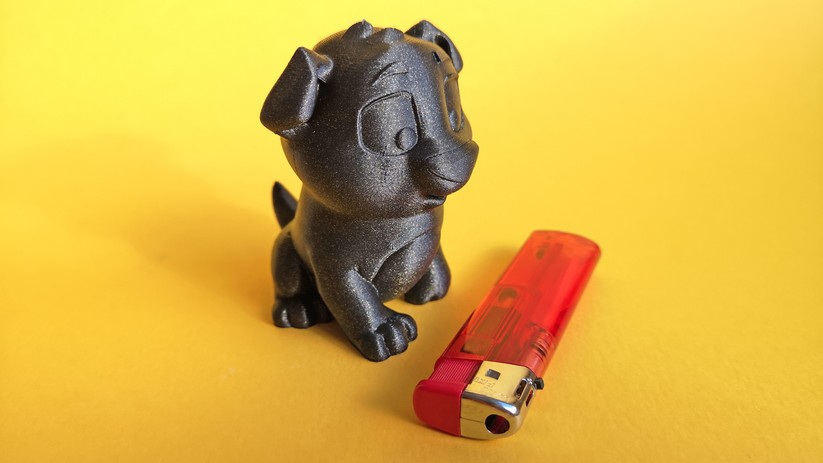 So sieht der erste Testdruck aus.