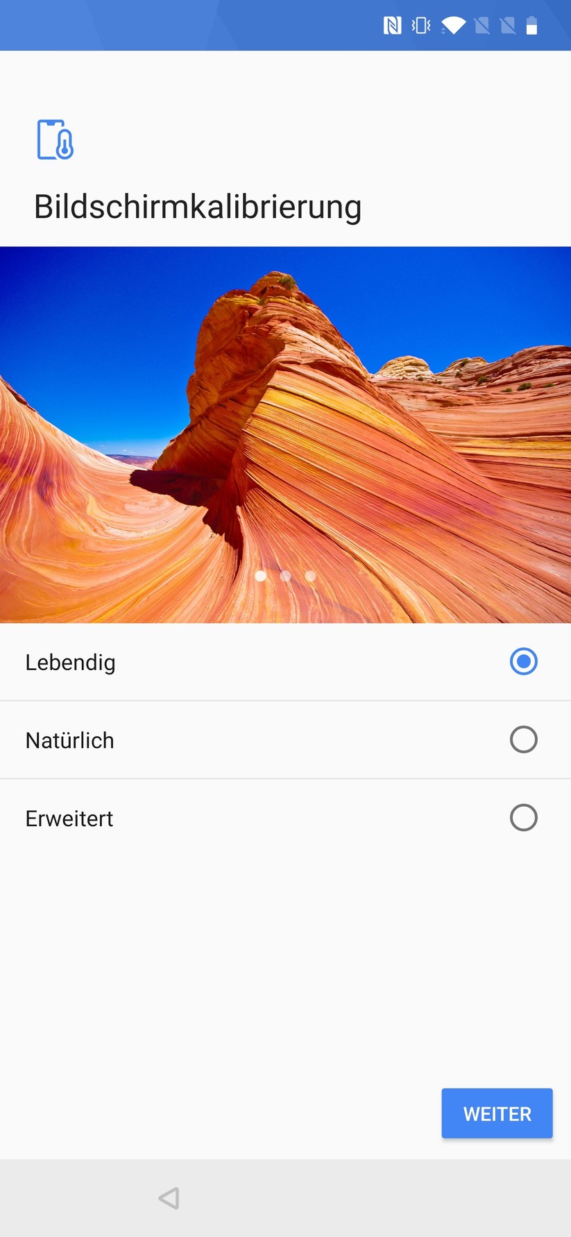 Auswahl der Display-Farbe beim Erststart