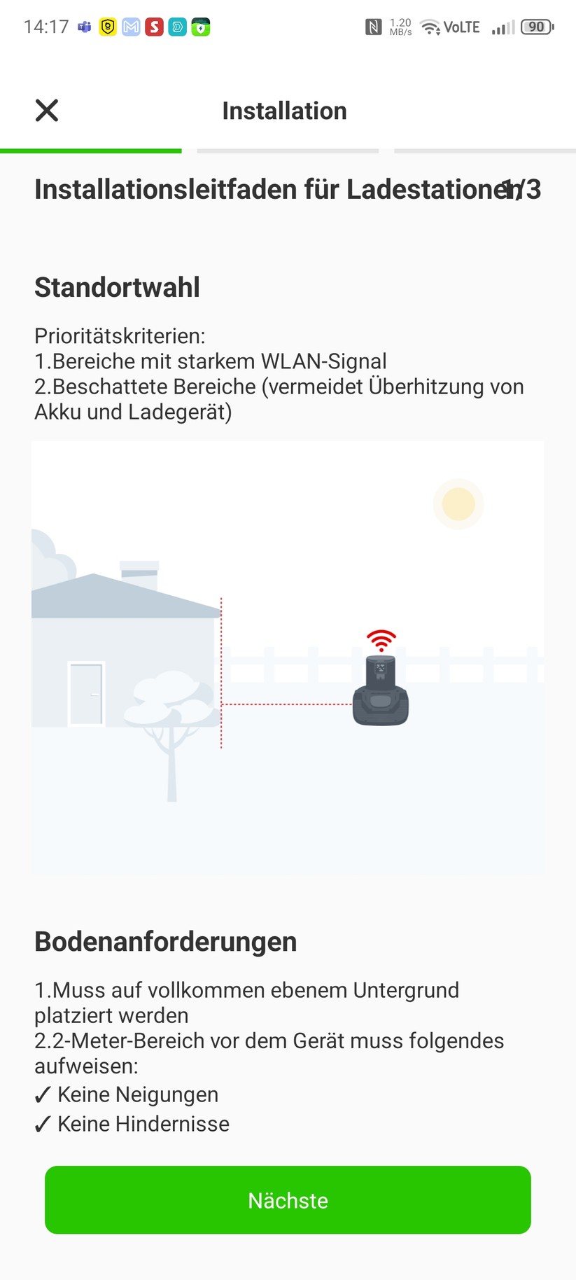Roboup Raccoon 2 SE: Die Roboup-App liegt auf Deutsch und ist übersichtlich, sodass man den Mähroboter leicht konfigurieren und Zeitpläne erstellen kann.