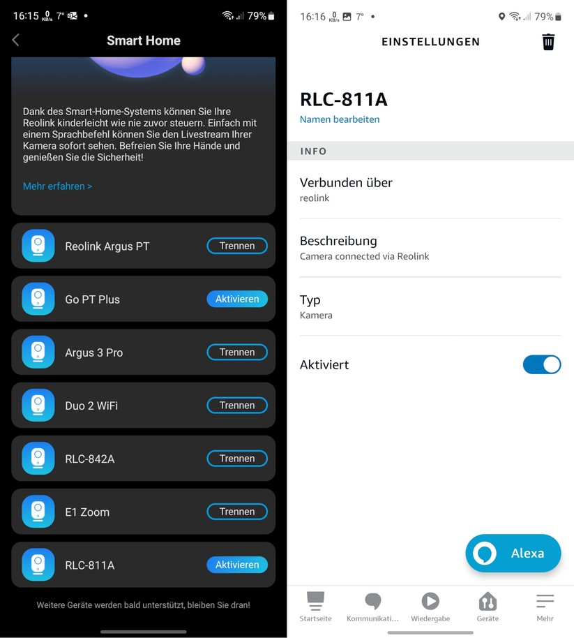 Reolink RLC-811A: Smart-Home-Anbindung