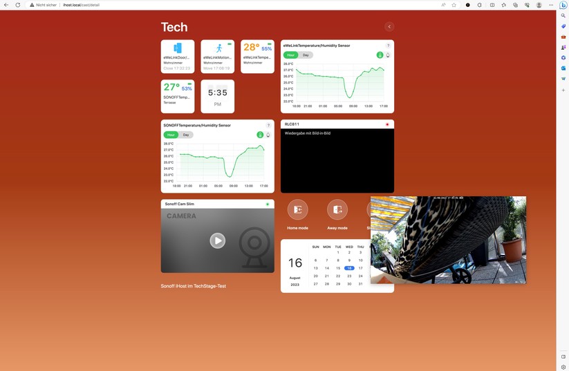 Smart-Home-Zentrale Somoff iHost: Mit Cast können Anwender Dashboards konfigurieren, die auf einem Display zur Steuerung des Smart Homes angezeigt werden können.