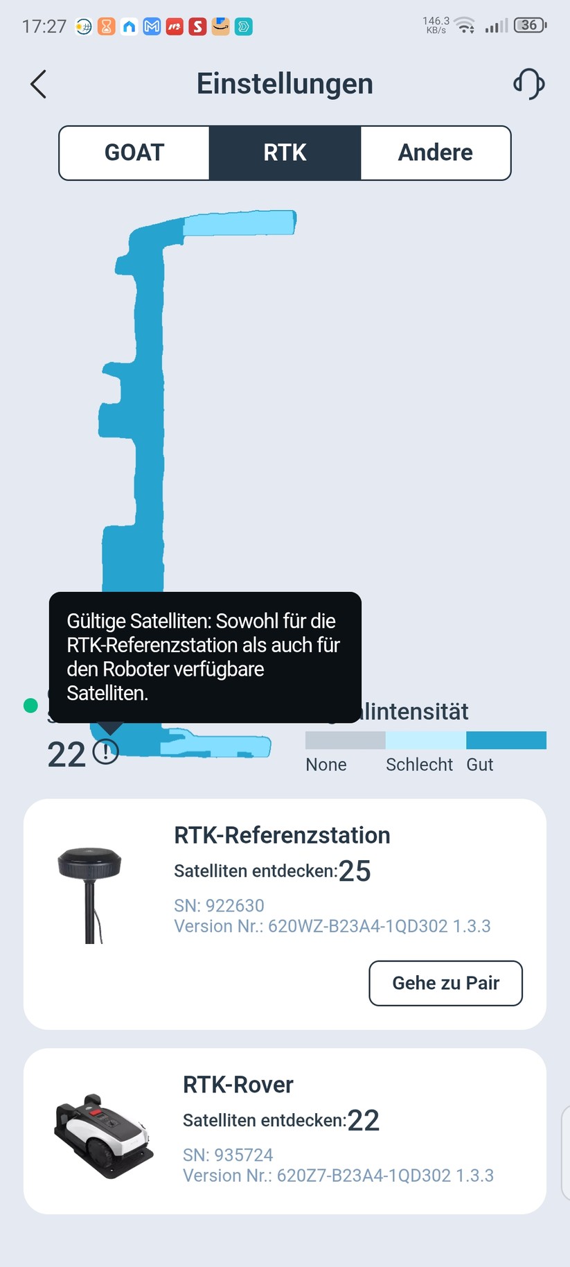  Konfiguration, Kartierung, Kamera, Laufzeit etc.