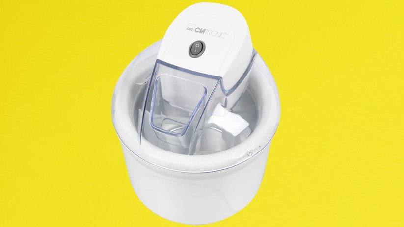 Günstige Eismaschinen bestehen aus einem Kühlkörper und einem elektrisch angetriebenen Rührer.