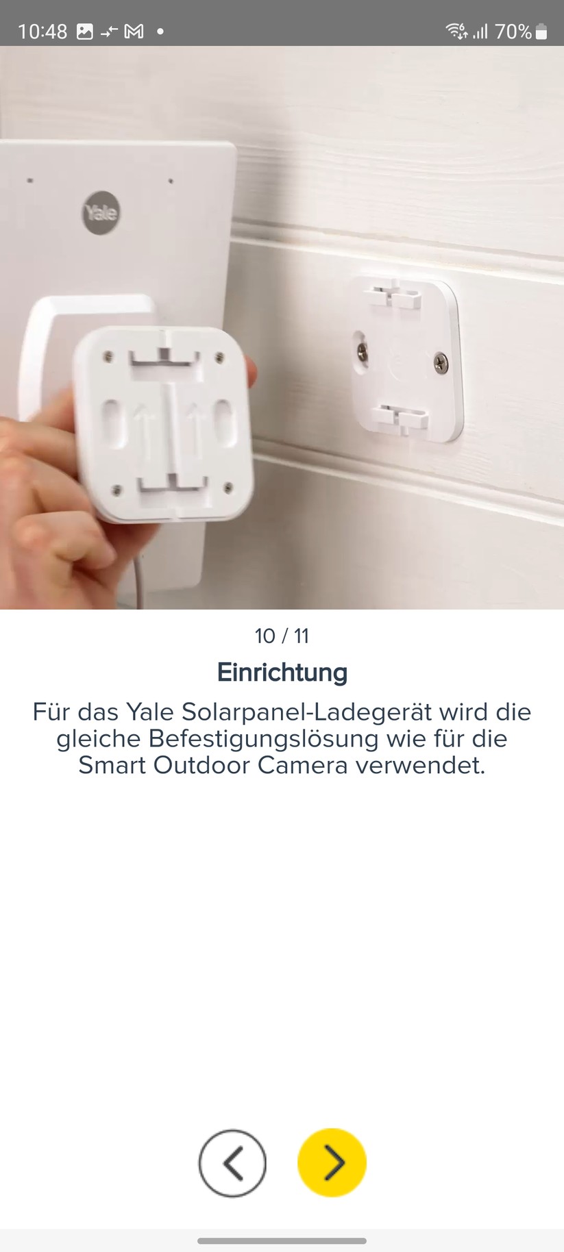 Yale Smart Outdoor Camera: Montageanleitung in der App