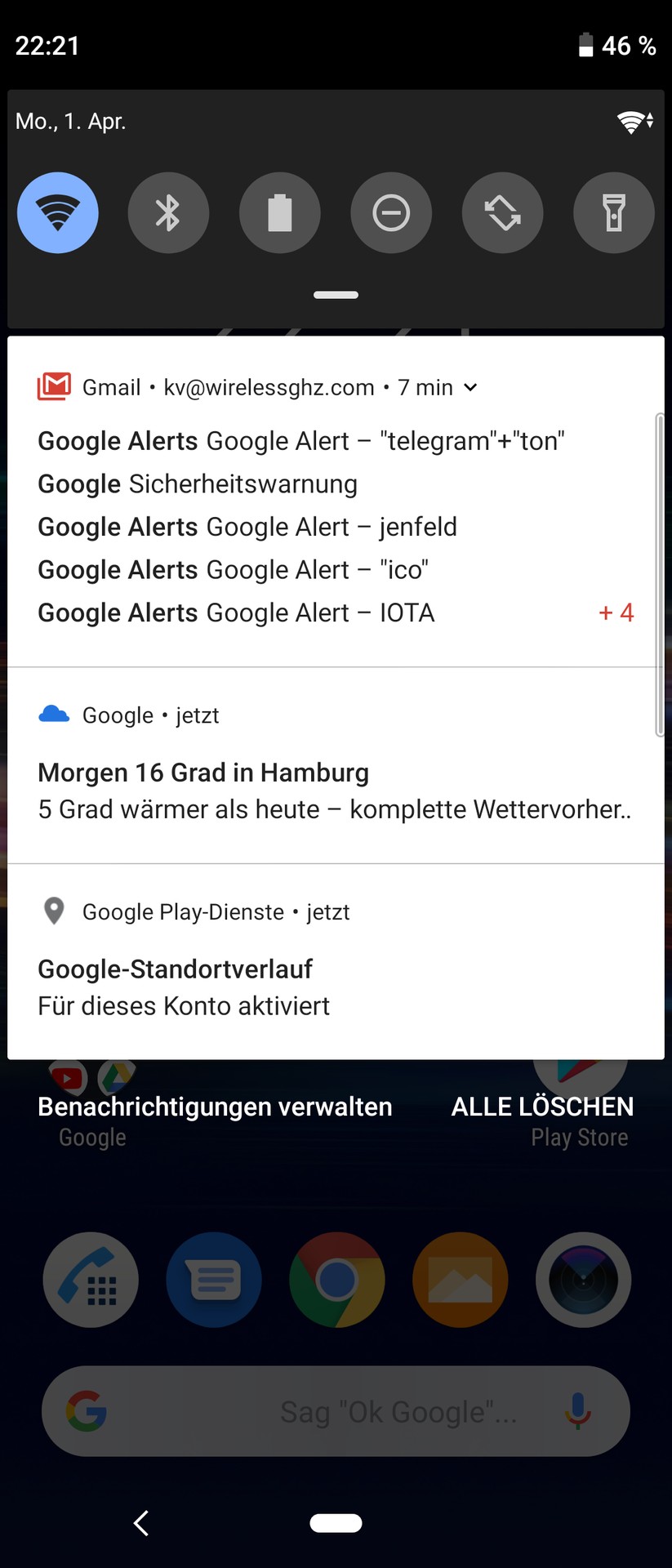 Benachrichtigungsleiste