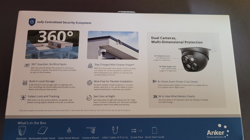 Eufy Solocam S340: PTZ-Überwachungskamera mit zwei Objektiven, WLAN und Akku