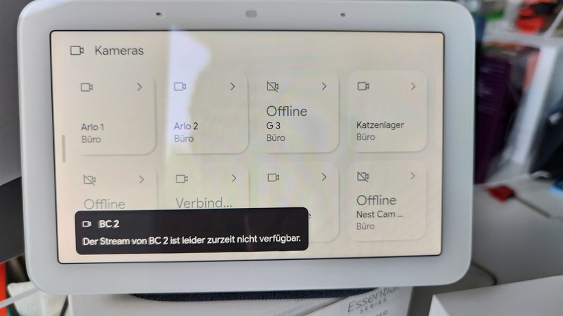 Ezviz BC2: Der Livestream der BC2 wird weder von Google Nest Hub noch von Amazon Echo Show angezeigt.