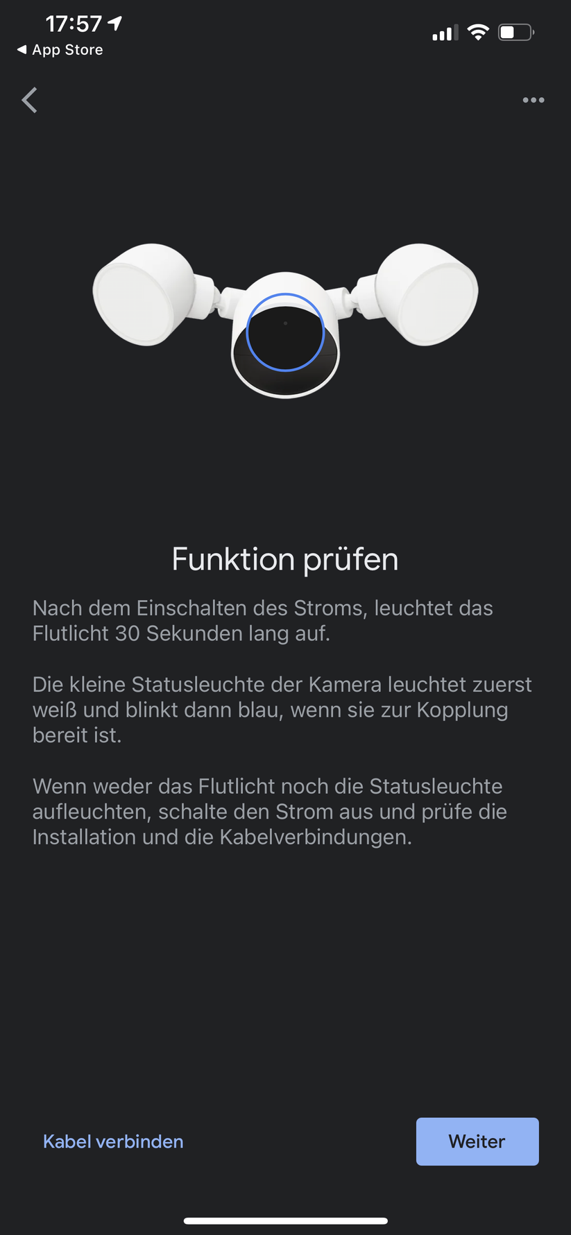 Google Home App für Nest Floodlight 