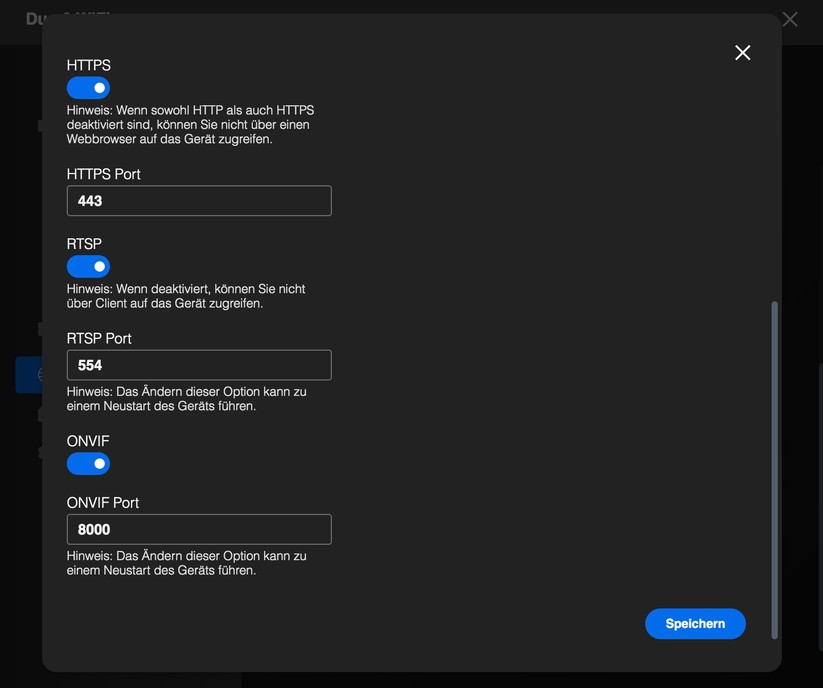 Die Reolink Duo 2 WiFi unterstützt auch den ONVIF-Standard.