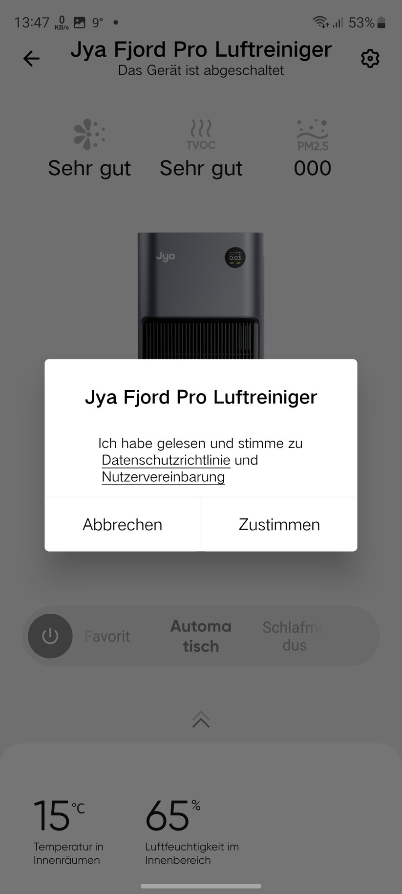 Smartmi Jya Fjord Pro: App