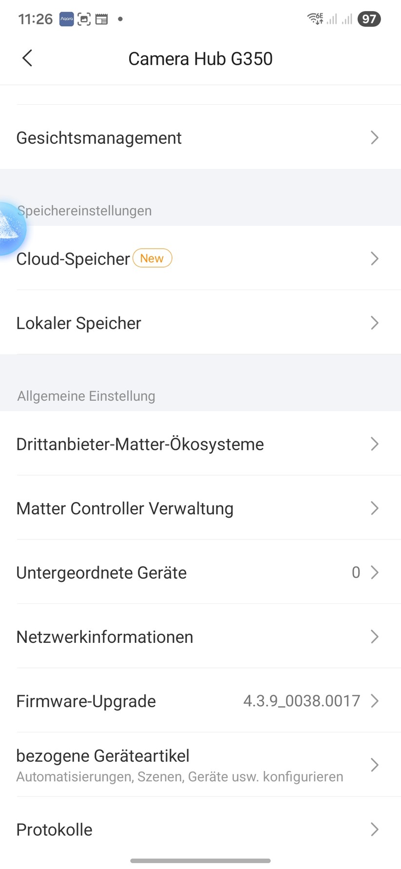 Die Steuerung der Überwachungskamera erfolgt mit der Aqara-App. Damit kann man sie auch für Automatisierungen nutzen.