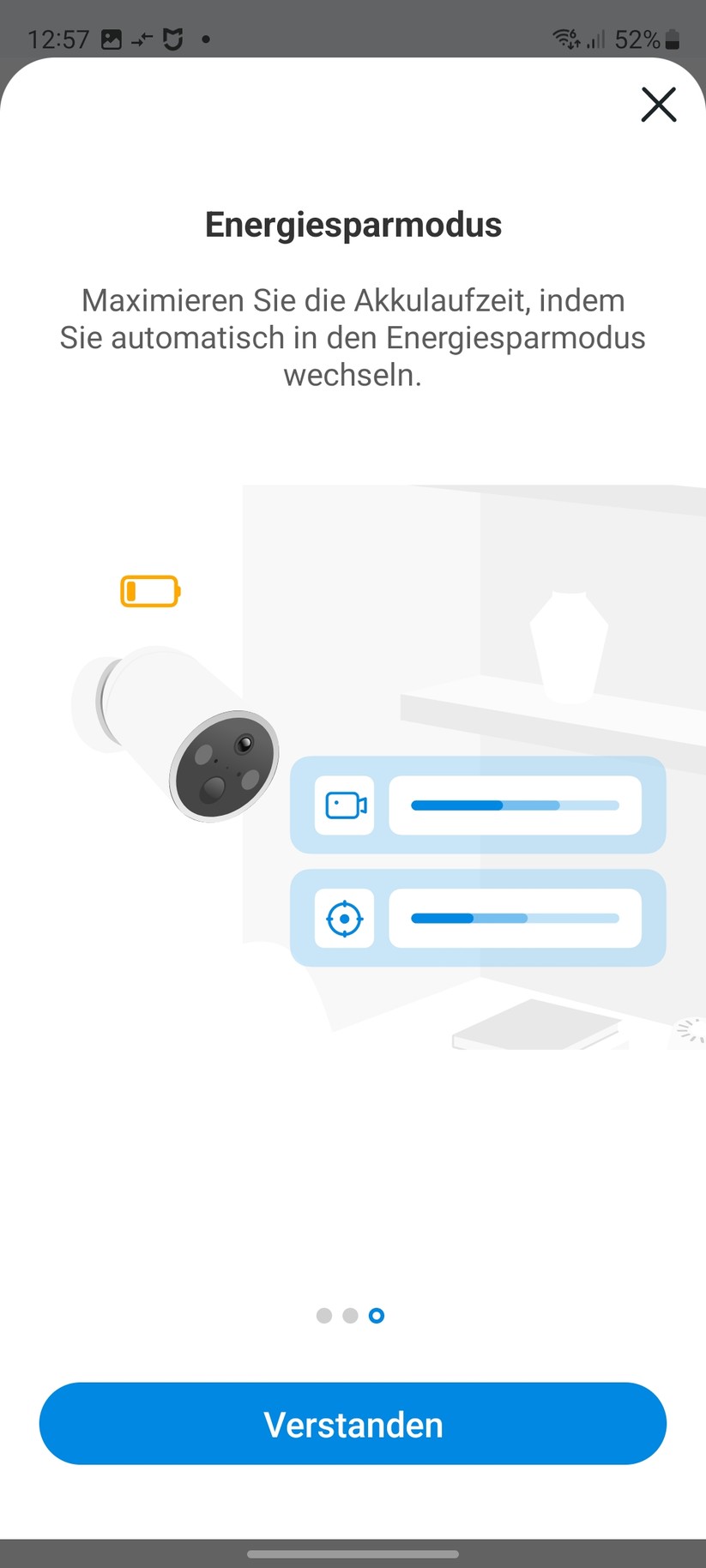 TP-Link C425: Das Set-up der Überwachungskamera erfolgt mit der Tapo-App, für die allerdings ein Konto erforderlich ist. Die App informiert dabei nicht nur die Funktionen der C425, sondern gibt auch Tipps zum Aufstellort.