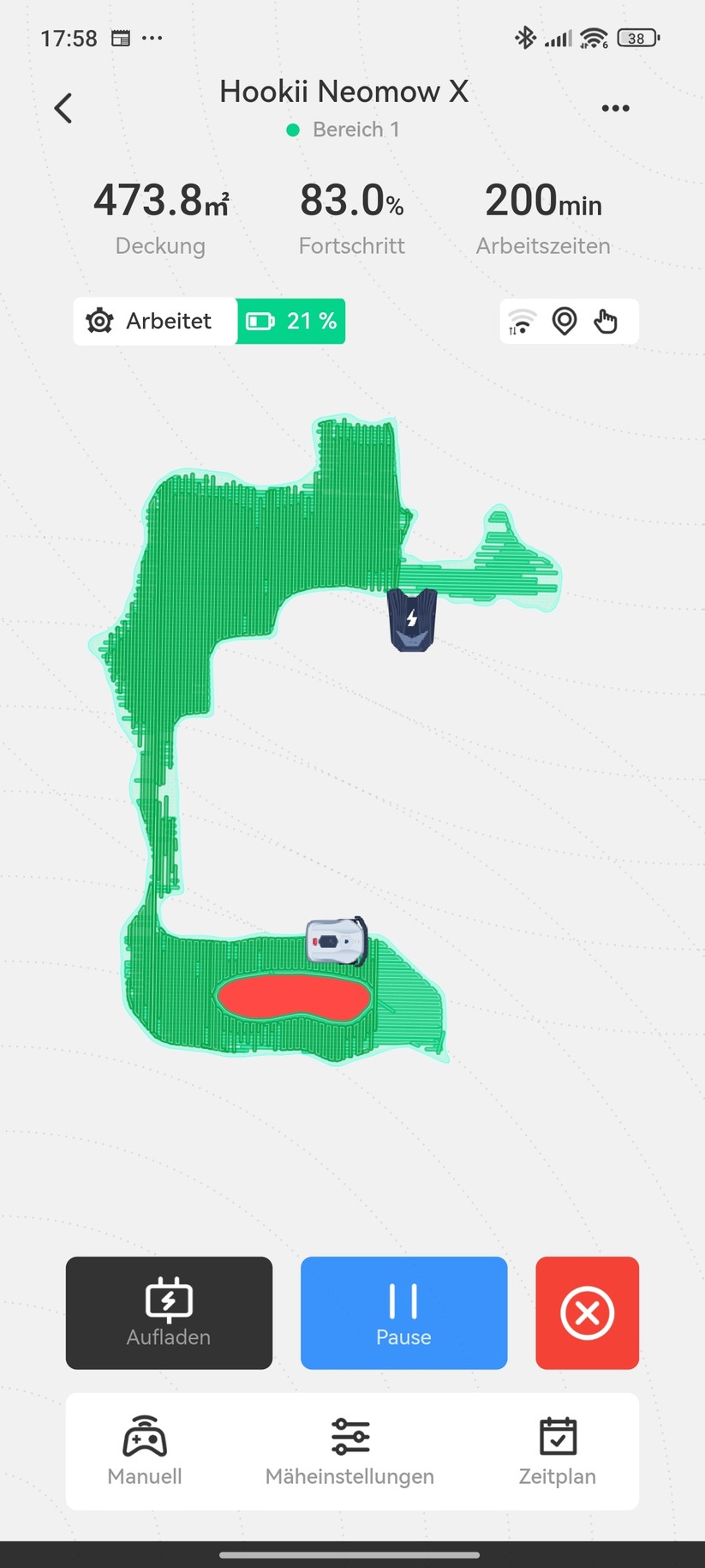 Hookii Neomow X: Mit der App lässt sich der Mähroboter in allen wesentlichen Punkten konfigurieren. Sie erlaubt außerdem die Korrektur einer Karte, was nicht jeder Mähroboter zu bieten hat.