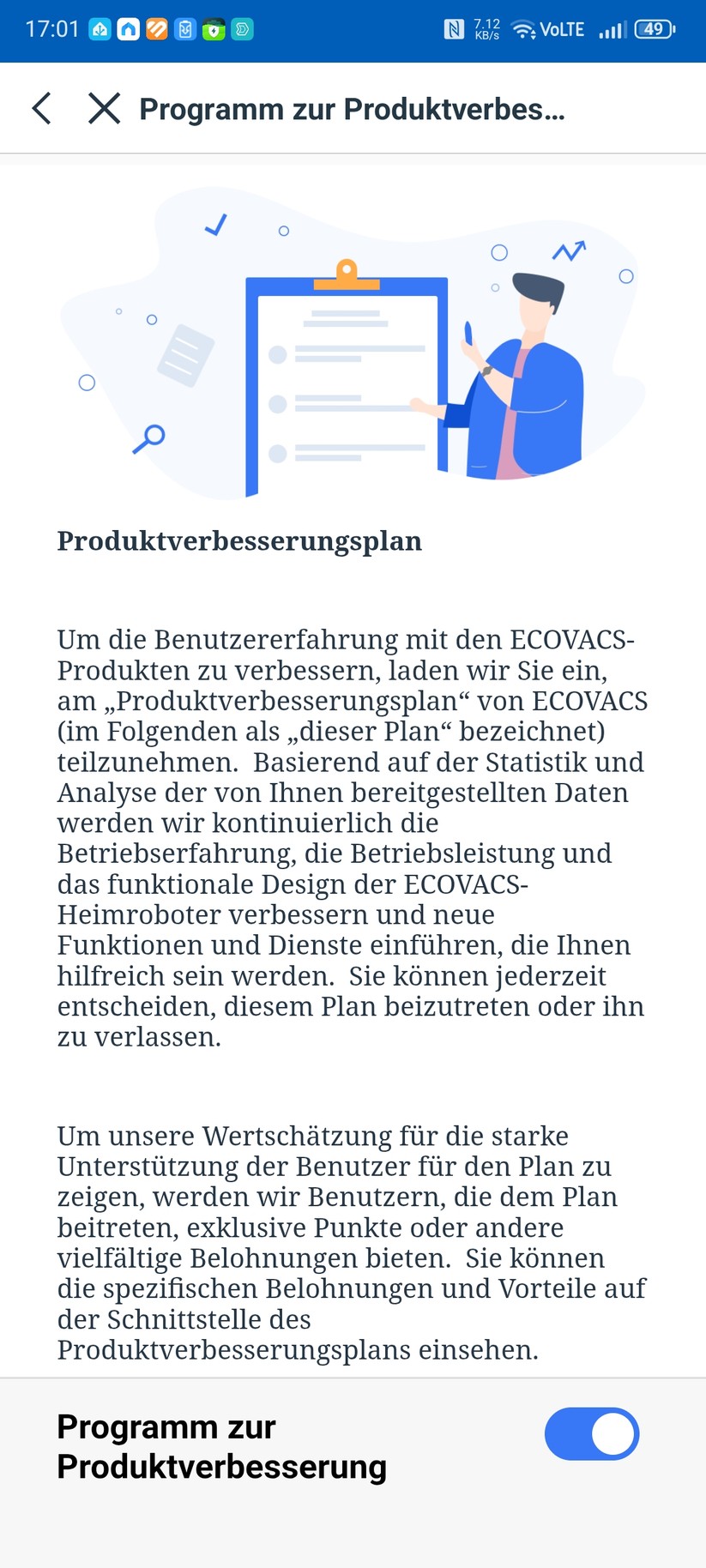 Ecovacs-App: Zusätzliche Einstellungen und Geräteinformationen