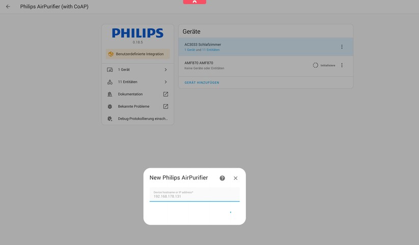 Philips Air Performer AMF870 im Test: Integration in Home Assistant