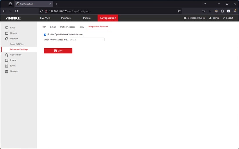 Annke NC500: Zugriff mit Browser unter Windows. Unter macOS und Linux steht der Livestream beim Zugriff mit einem Browser nicht zur Verfügung.