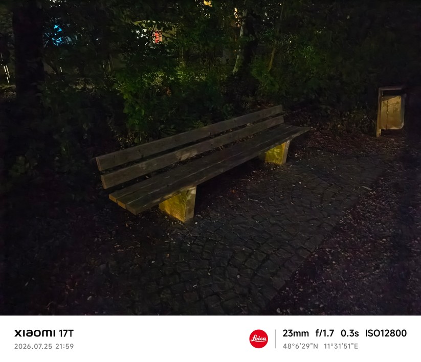 Xiaomi 17T: Hauptkamera bei Nacht