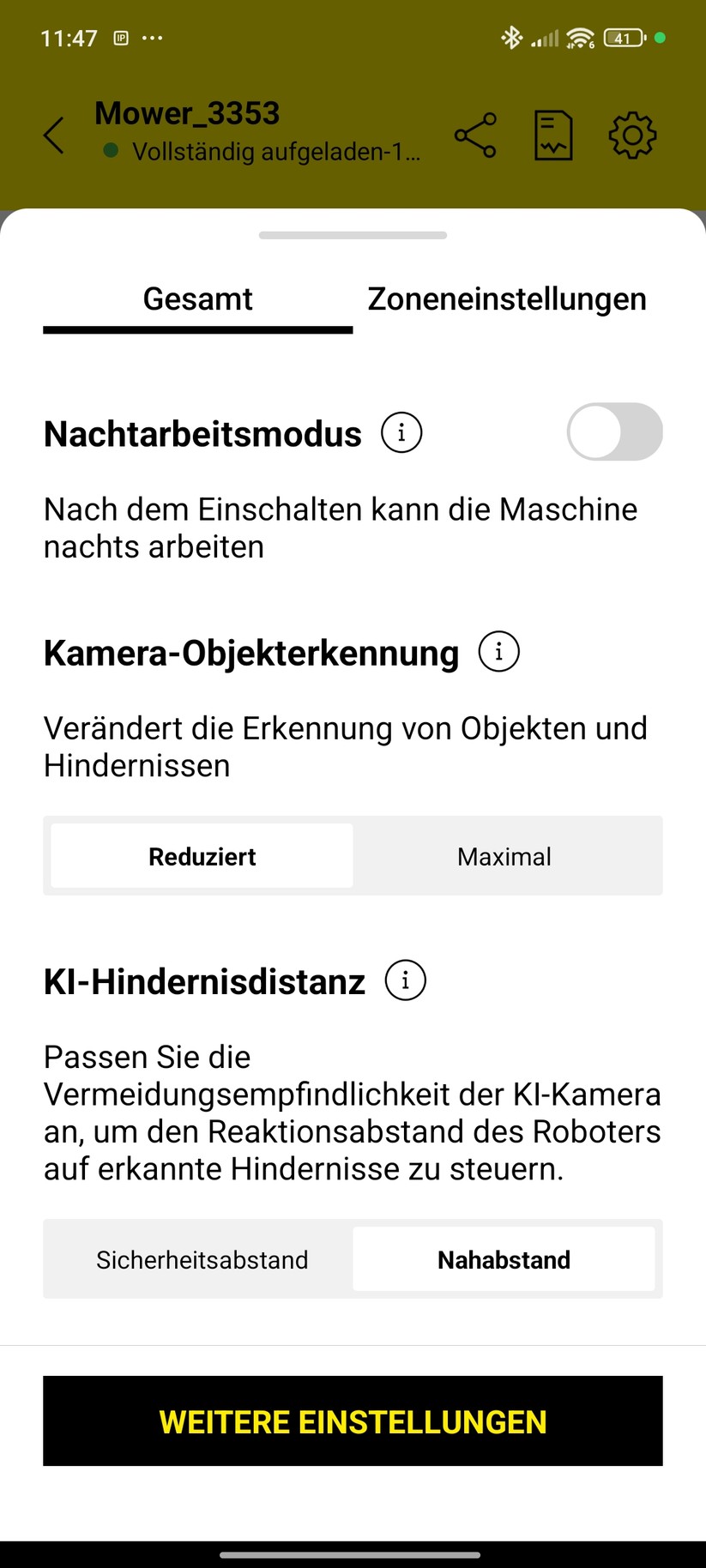 Mit der Kärcher-App Outdoor-Robots wird der RCX 6 in Betrieb genommen und gesteuert.