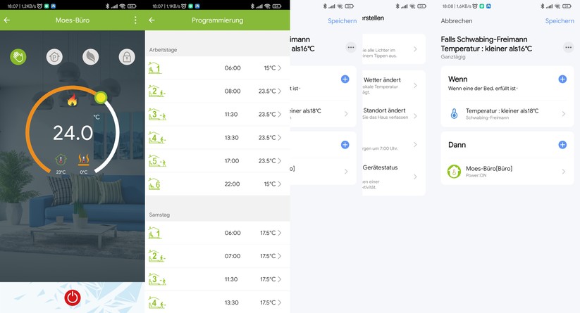 Über die Smart-Life-App können Anwender über zahlreiche Einstellmöglichkeiten die Fußbodenheizung in Verbindung mit einem smarten Thermostat steuern.